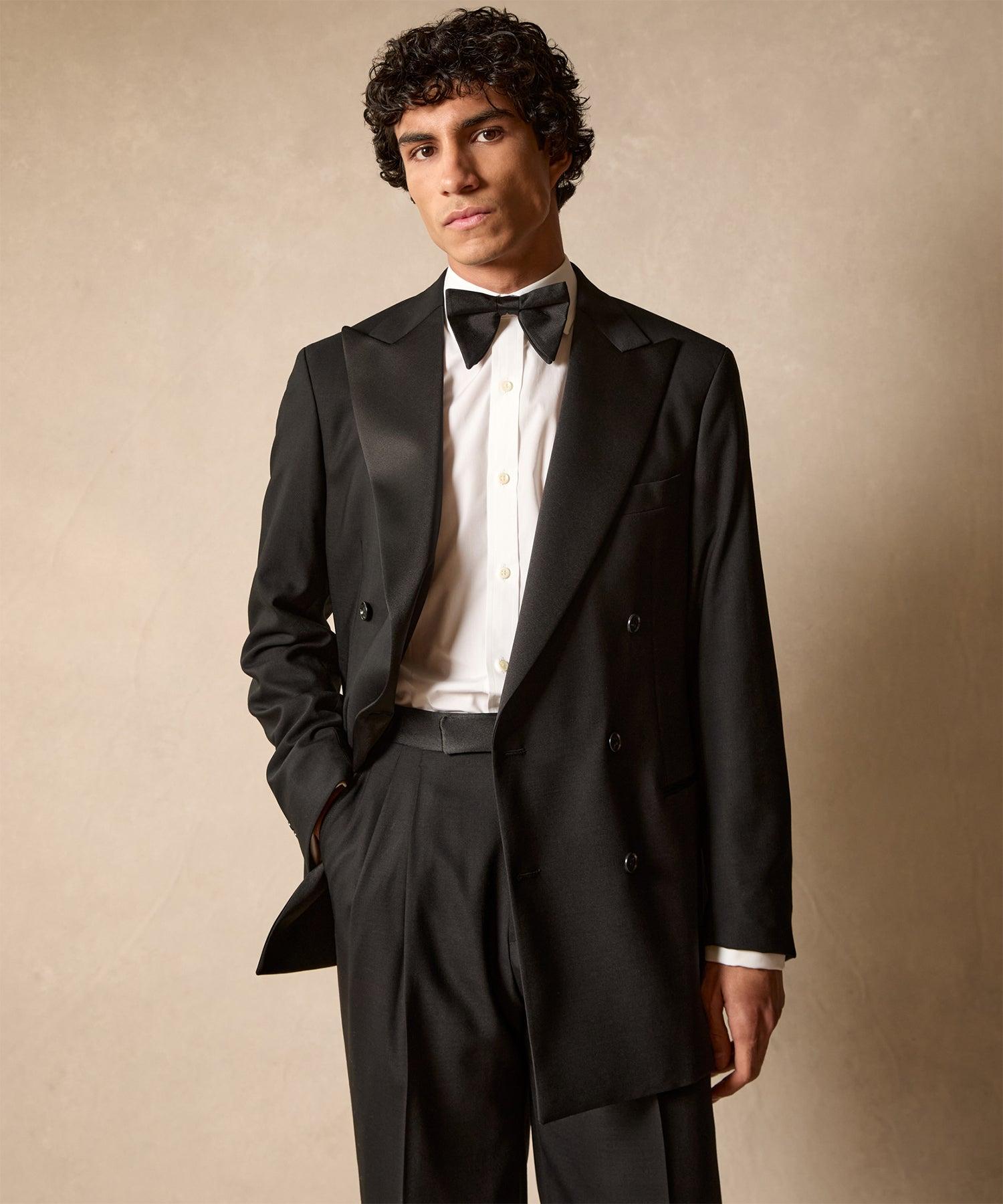 Italian Wool Double-Breasted Tuxedo Jacket Product Image