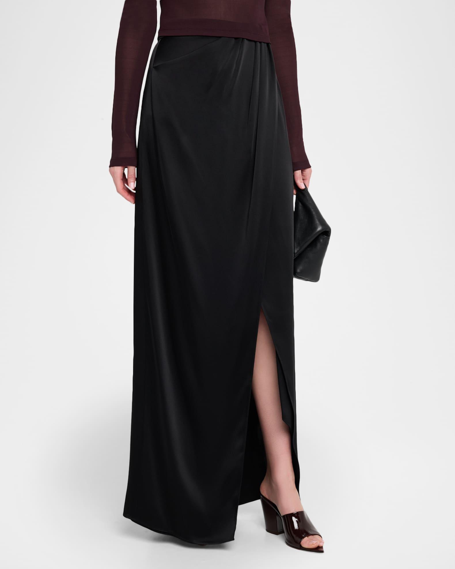 Satin Wrap Maxi Skirt Product Image