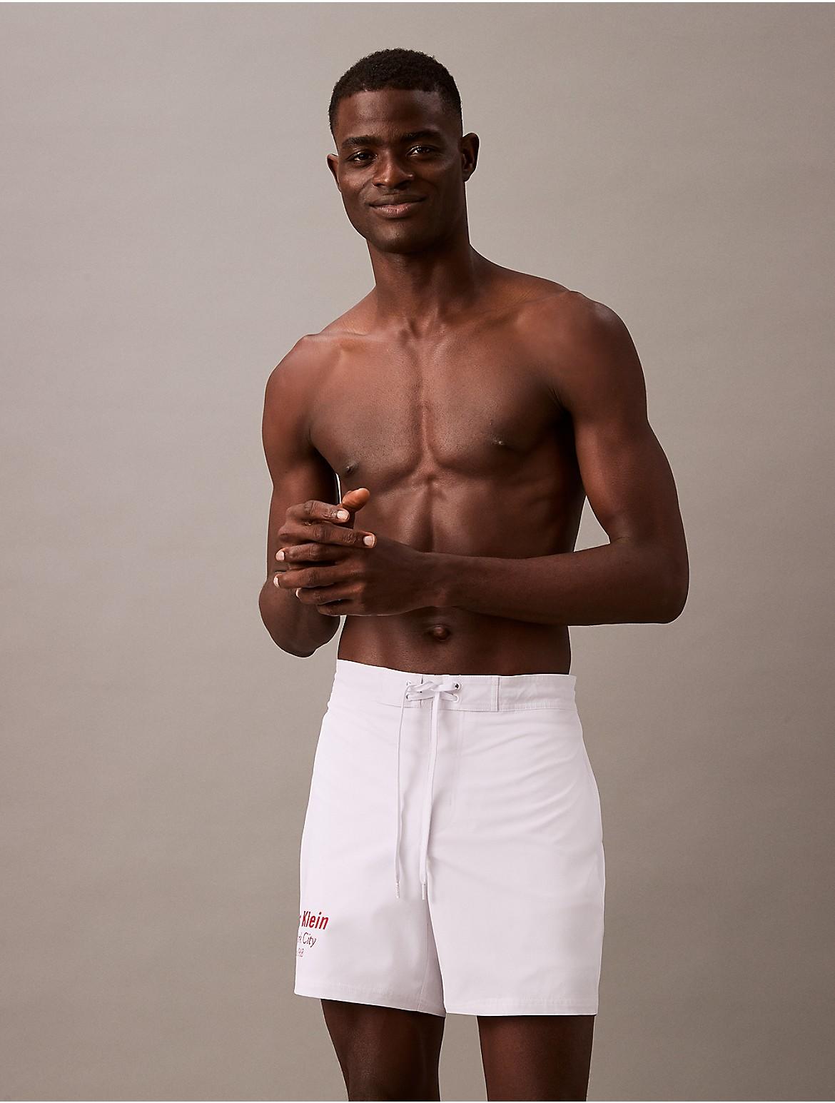 Calvin Klein Mens CK NYC Board Shorts - White Product Image