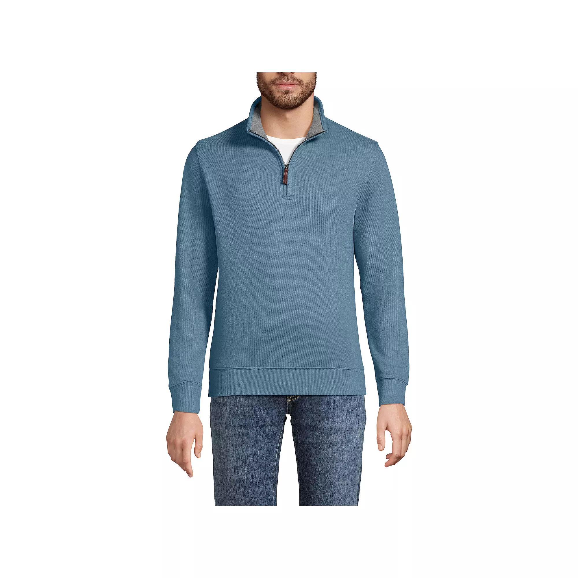 Big & Tall Lands' End Bedford Classic-Fit Ribbed Quarter-Zip Sweater, Men's,  Product Image