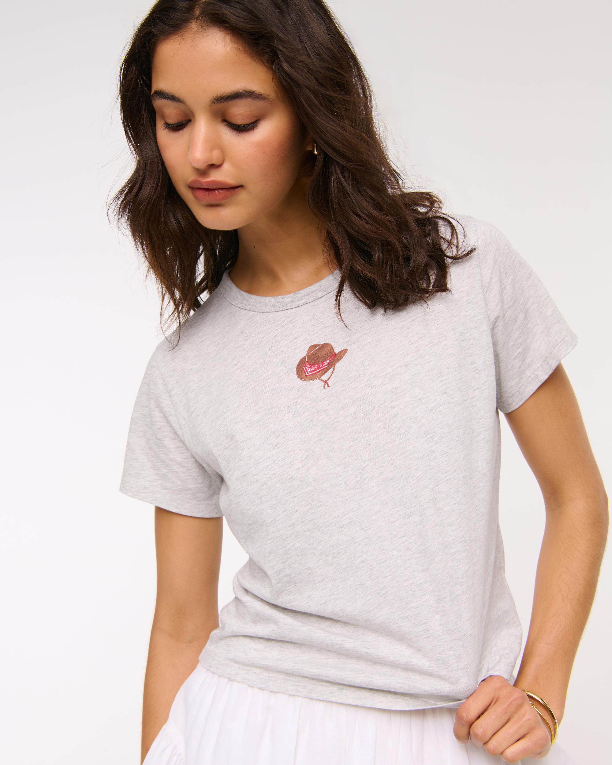 Short-Sleeve Cowboy Hat Graphic Skimming Tee Product Image