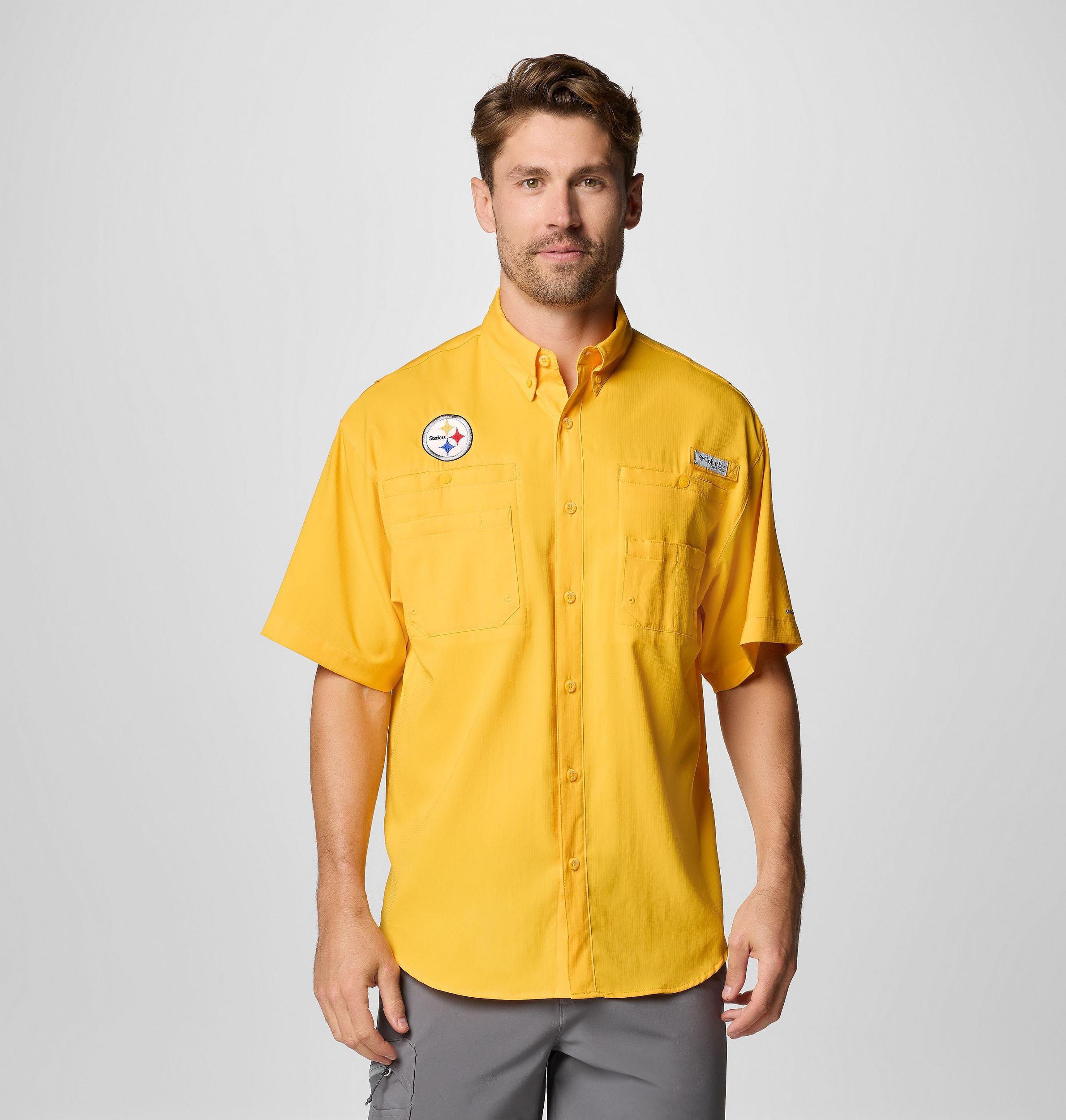 Columbia Mens PFG Tamiami Short Sleeve Shirt - Pittsburgh Steelers- Product Image
