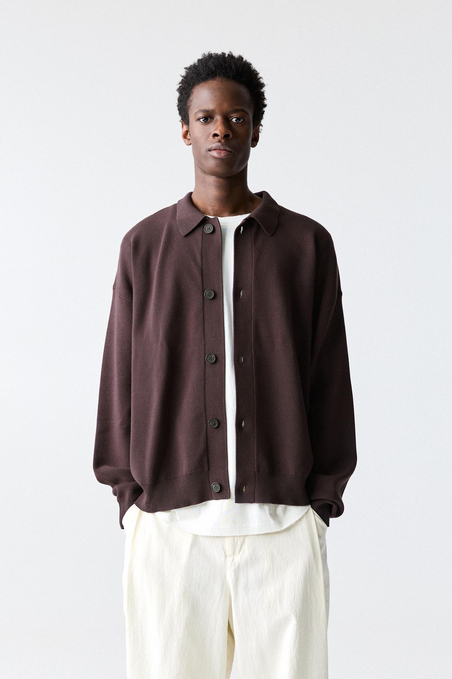 Polo collar cardigan Product Image