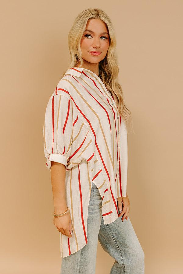 Cider Sippin' Oversized Stripe Button Up Product Image