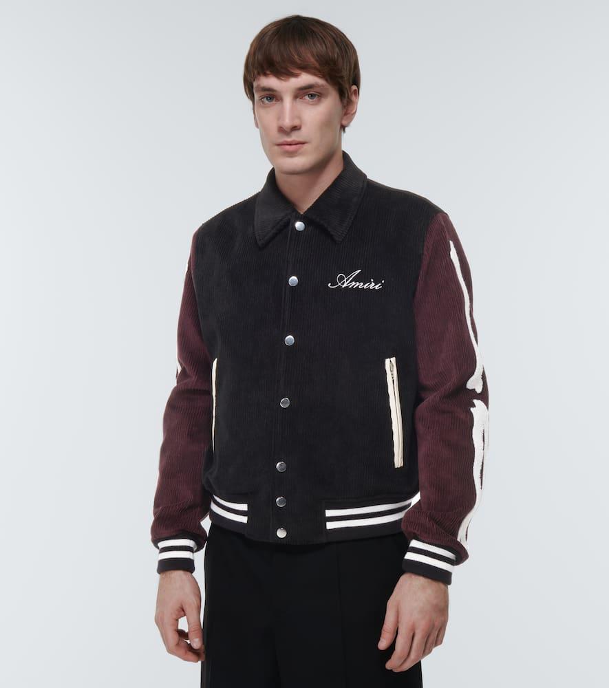 AMIRI Panelled Corduroy Varsity Jacket In Black Product Image