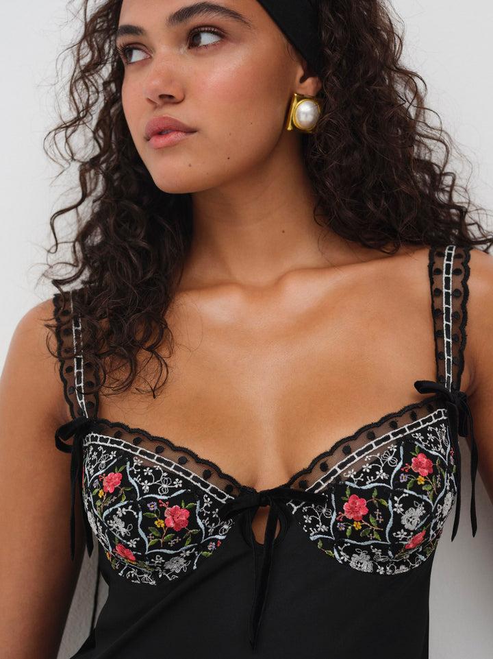 Loretta Slip Dress — Black Product Image