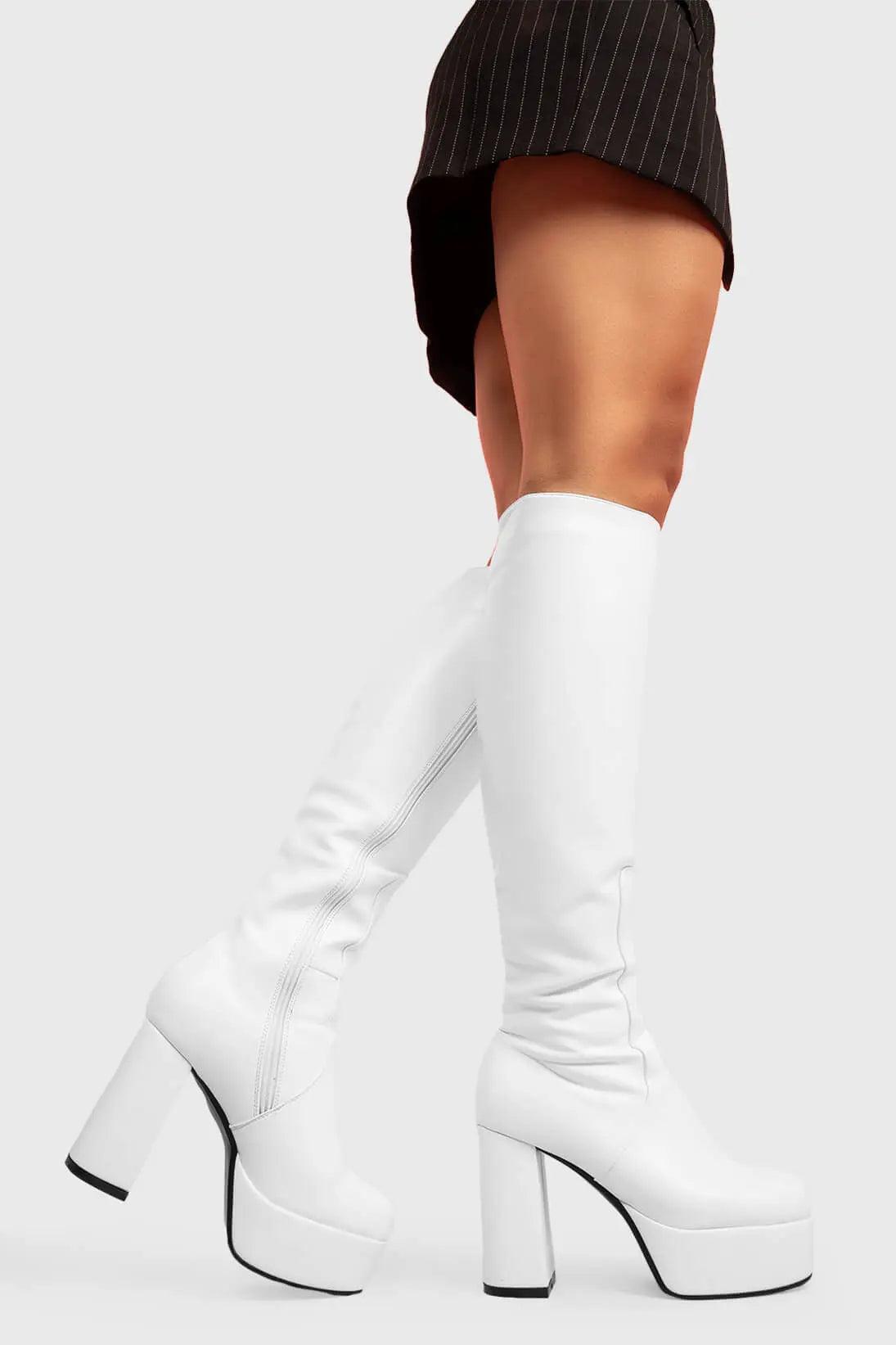 Whatta Showdown Wide Calf Platform Knee High Boots Product Image