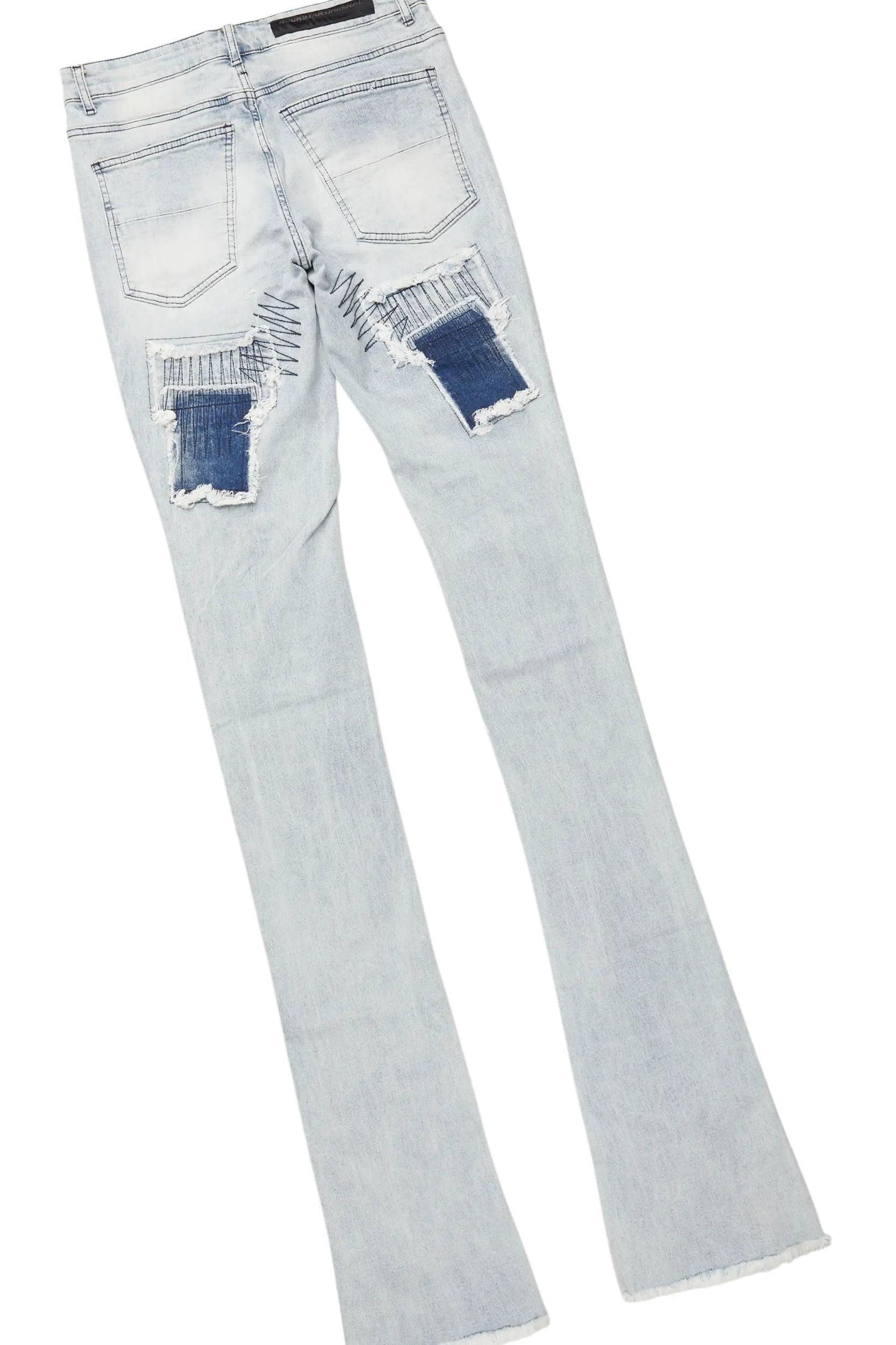 Fields Royal/Light Blue Hoodie/Super Stacked Flare Jean Bundle Male Product Image