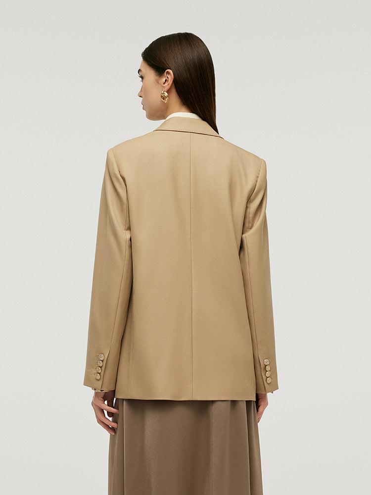 Worsted Woolen Straight Women Blazer Product Image