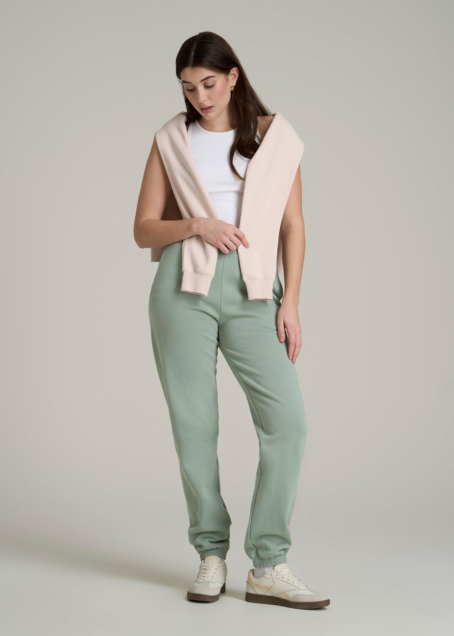 Wearever Fleece Relaxed Sweatpants for Tall Women in Seagrass Female Product Image