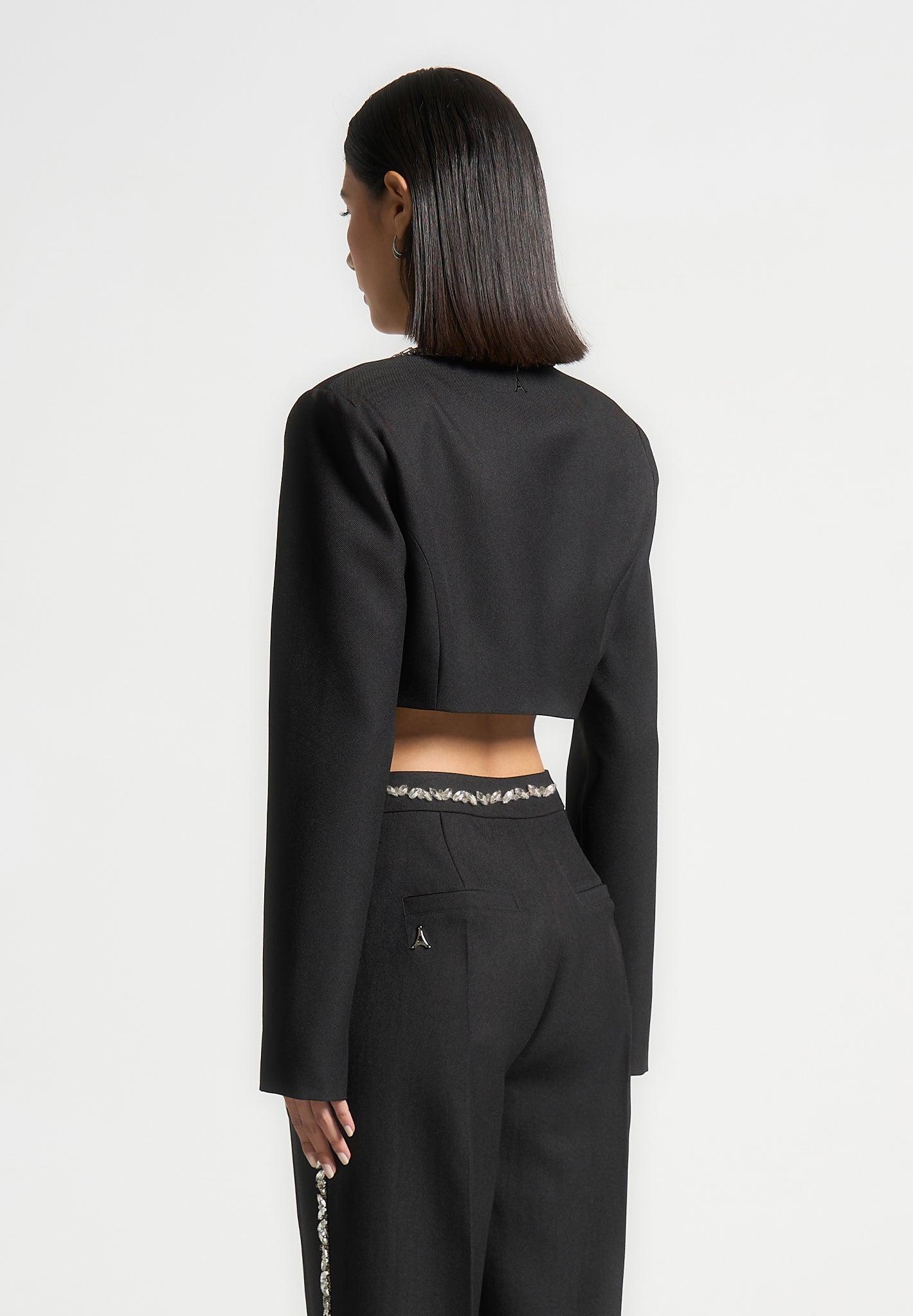 Embellished Cropped Blazer - Black Female Product Image