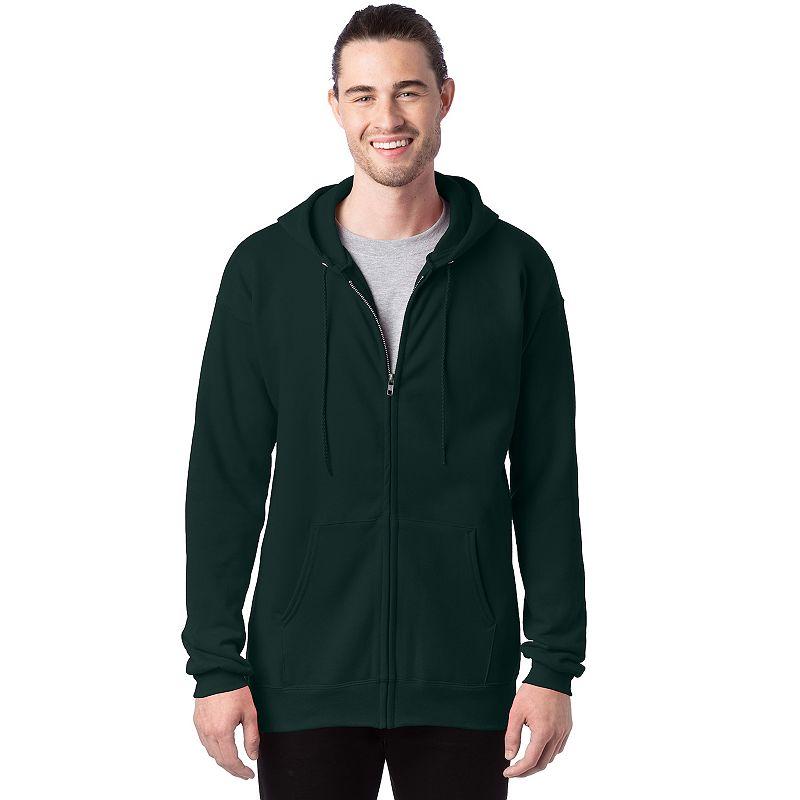 Mens Hanes Ultimate Fleece Full-Zip Hoodie Deep Green Product Image