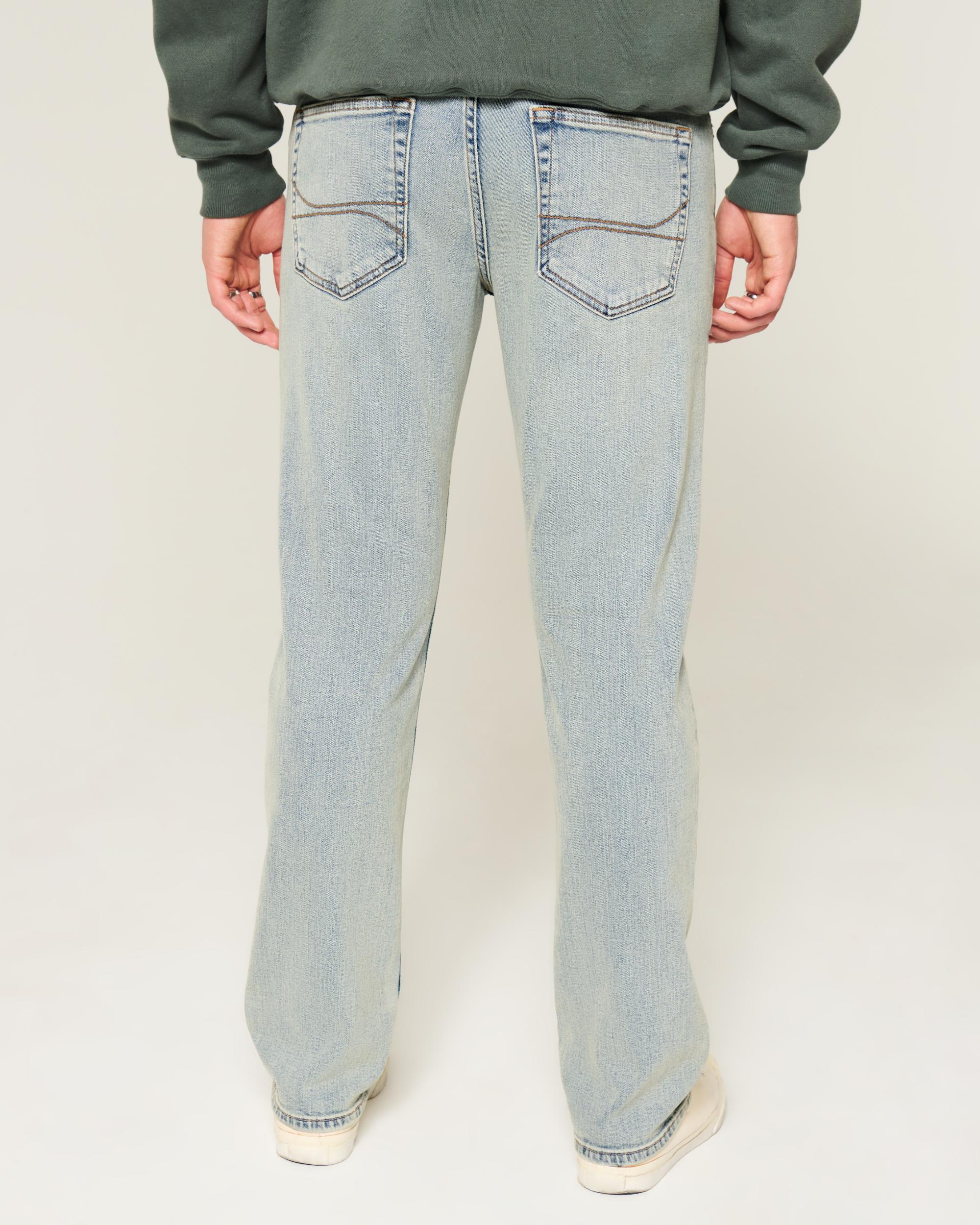 Light Wash Slim Straight Jeans Product Image