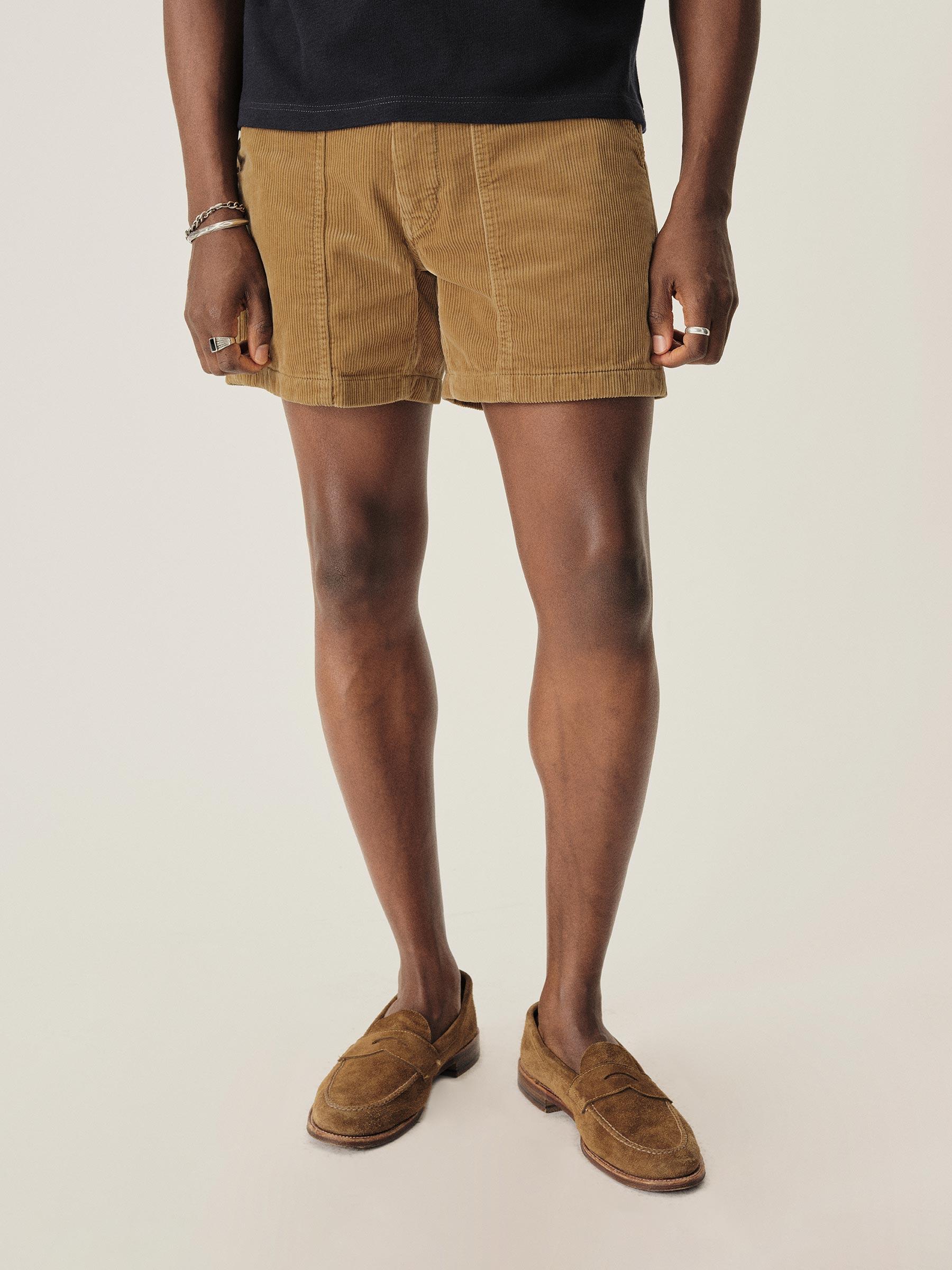 Warm Khaki Cord Beach Cruiser Short Product Image