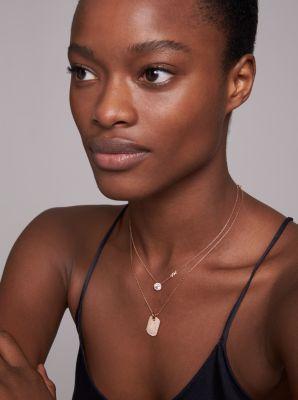 Precious Metal-Plated Sterling Silver Pavé Halo Necklace Product Image