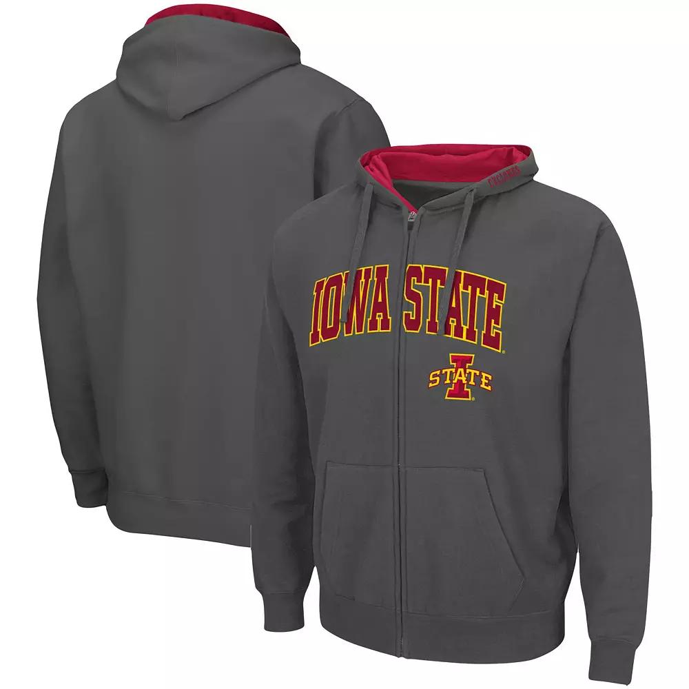 Men's Colosseum Black Virginia Tech Hokies Arch & Logo 3.0 Full-Zip Hoodie,  Product Image
