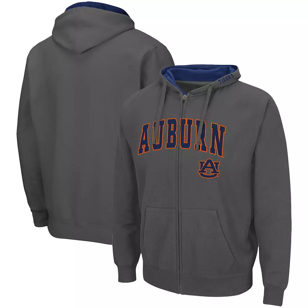 Men's Colosseum Charcoal Georgetown Hoyas Arch & Logo 3.0 Full-Zip Hoodie,  Product Image