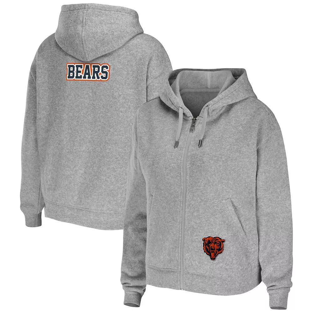 Women's WEAR by Erin Andrews Heathered Gray Chicago Bears Team Full-Zip Hoodie,  Product Image