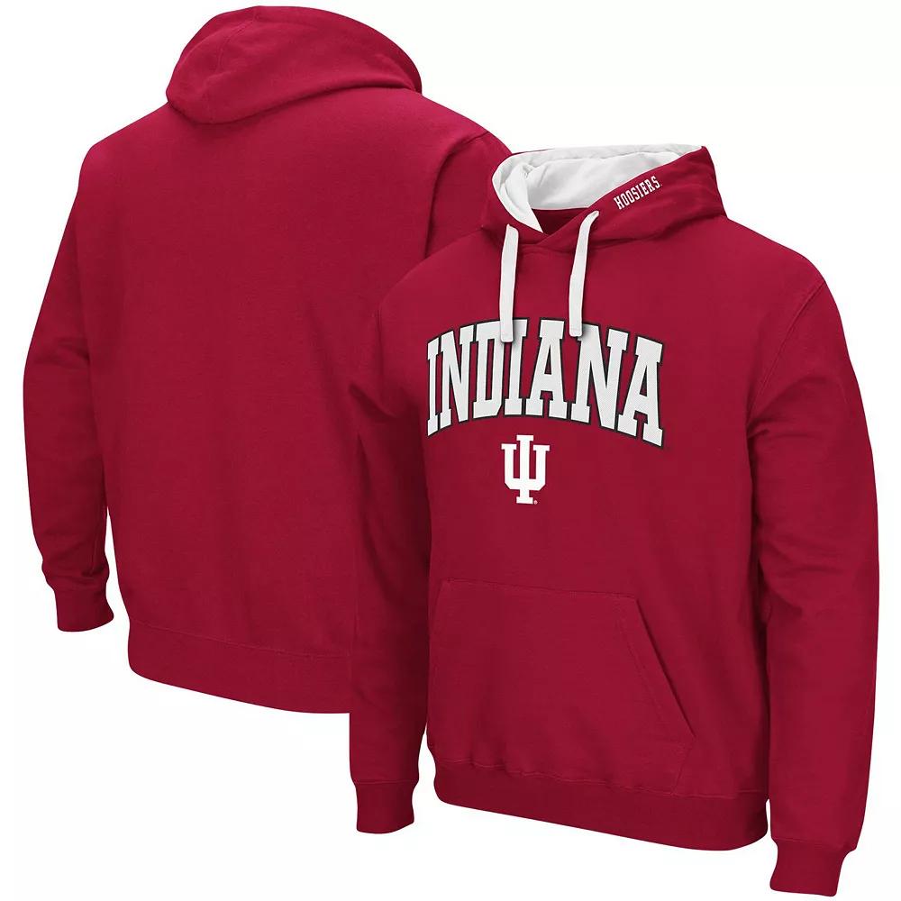 Men's Colosseum Crimson Indiana Hoosiers Big & Tall Arch & Logo 2.0 Pullover Hoodie,  Product Image