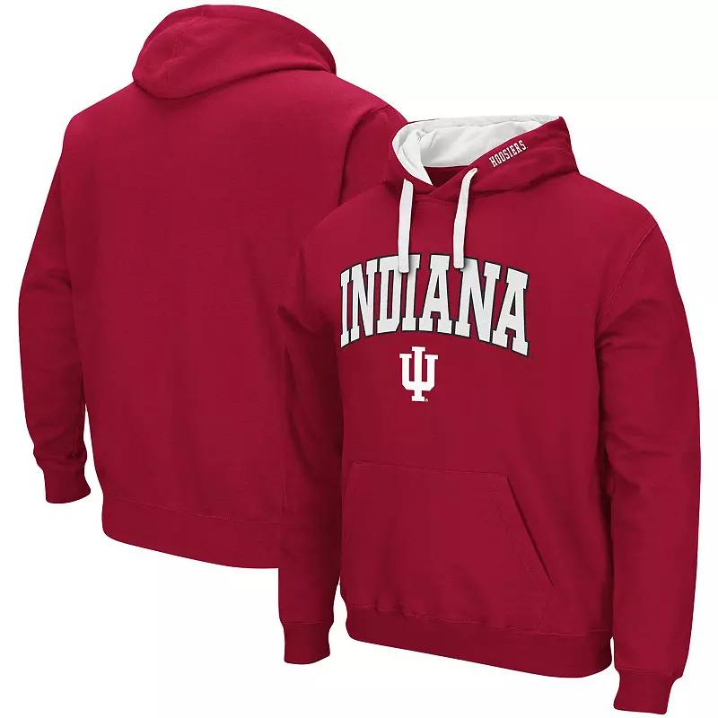 Men's Colosseum Crimson Indiana Hoosiers Big & Tall Arch & Logo 2.0 Pullover Hoodie,  Product Image