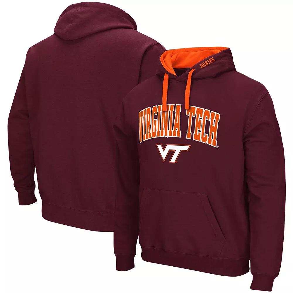 Men's Colosseum Maroon Virginia Tech Hokies Big & Tall Arch & Logo 2.0 Pullover Hoodie, Size: 2XB, Red Product Image