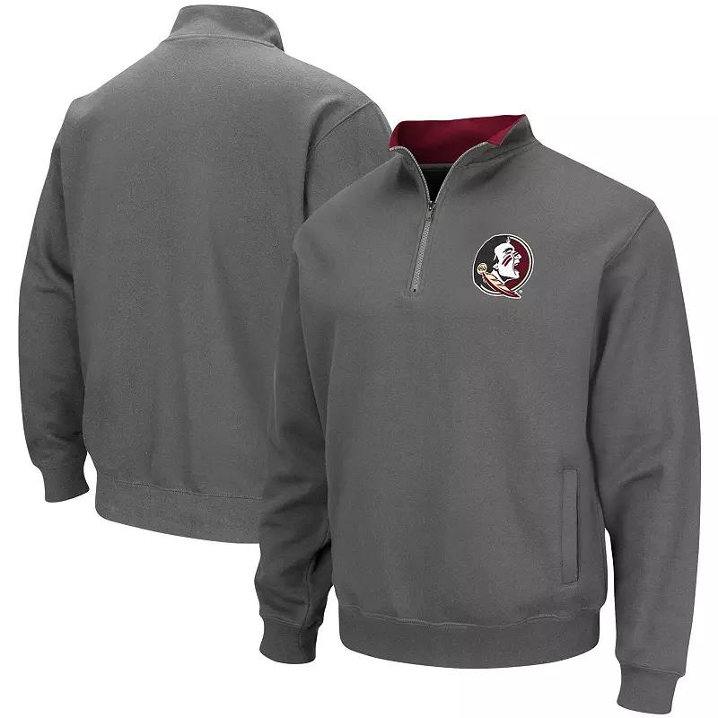 Men's Colosseum Charcoal Florida State Seminoles Tortugas Logo Quarter-Zip Pullover Jacket,  Product Image