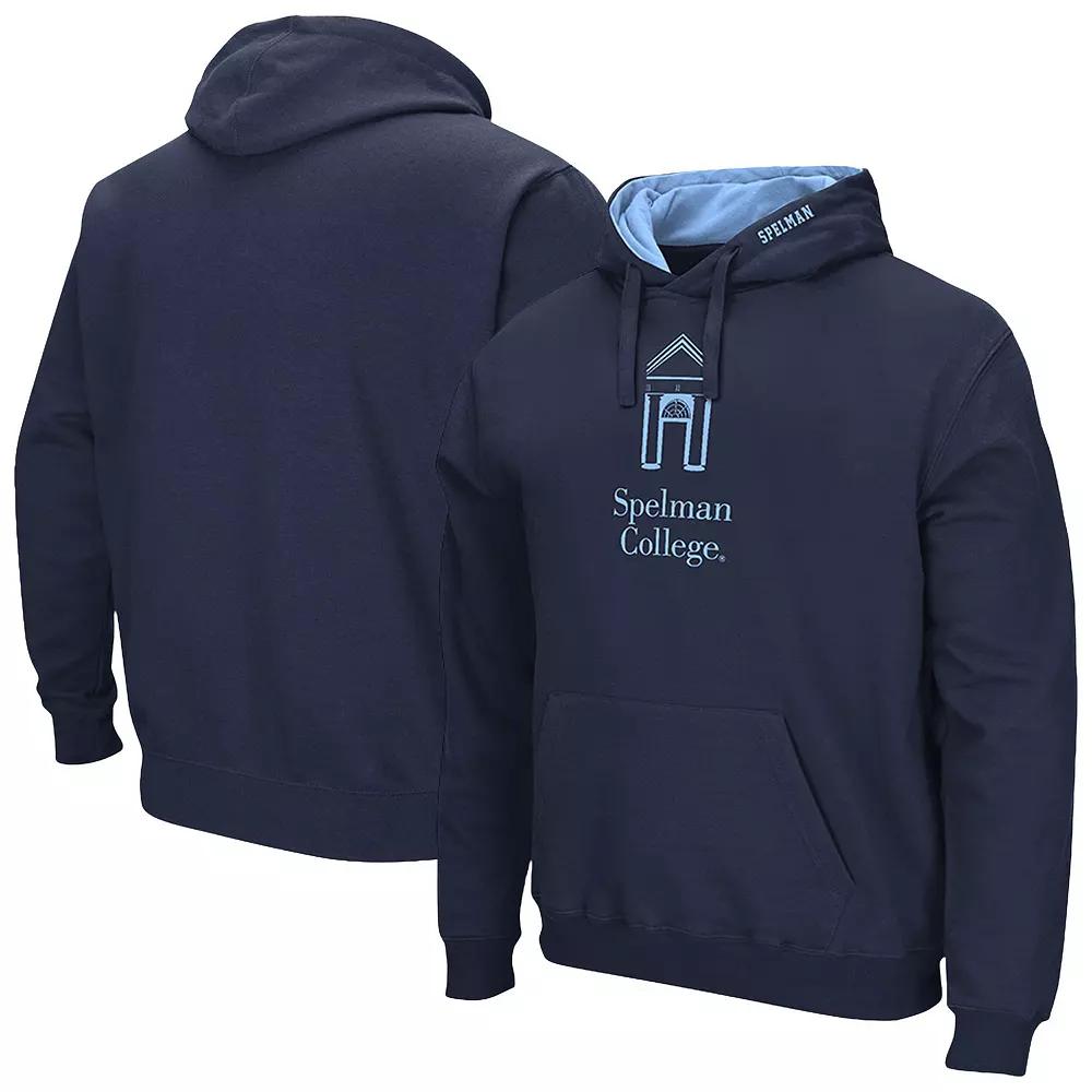 Men's Colosseum Navy Spelman College Jaguars Arch & Logo 3.0 Hoodie,  Product Image