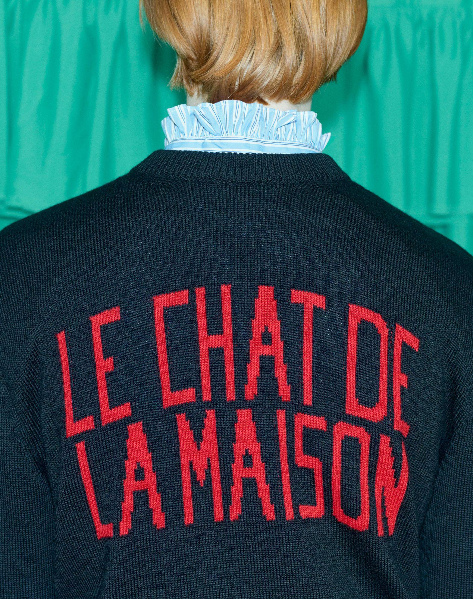 Wool And Cotton Sweater With Le Chat De La Maison Patch Product Image