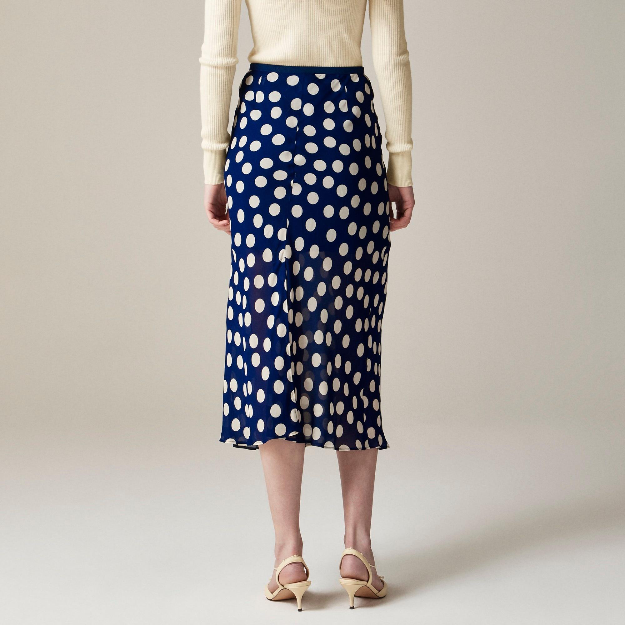 New Gwyneth slip skirt in polka-dot viscose chiffon Product Image