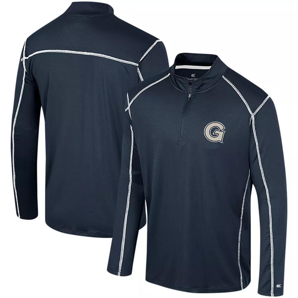 Men's Colosseum Navy Georgetown Hoyas Cameron Quarter-Zip Windshirt,  Product Image