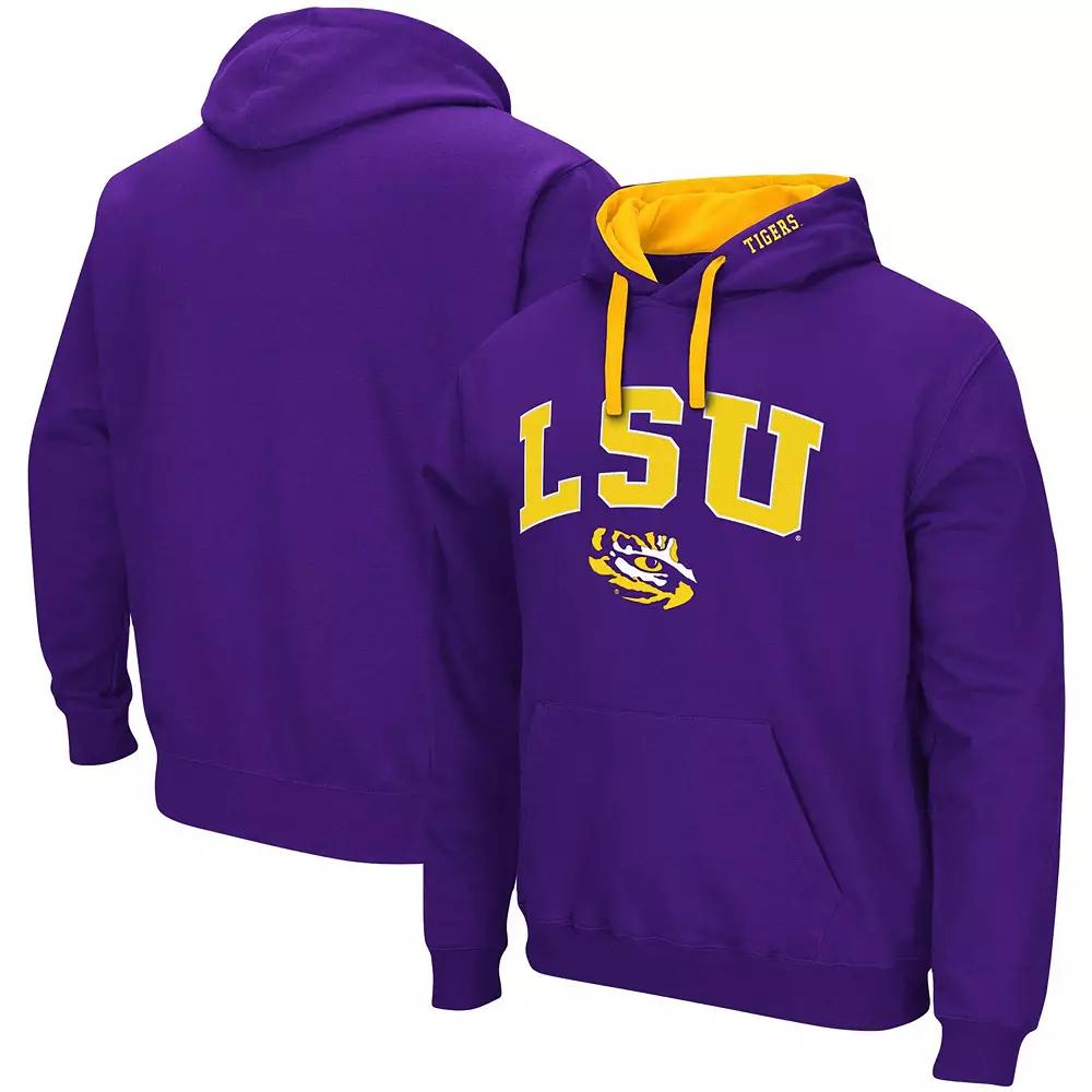 Men's Colosseum Purple LSU Tigers Big & Tall Arch & Logo 2.0 Pullover Hoodie,  Product Image