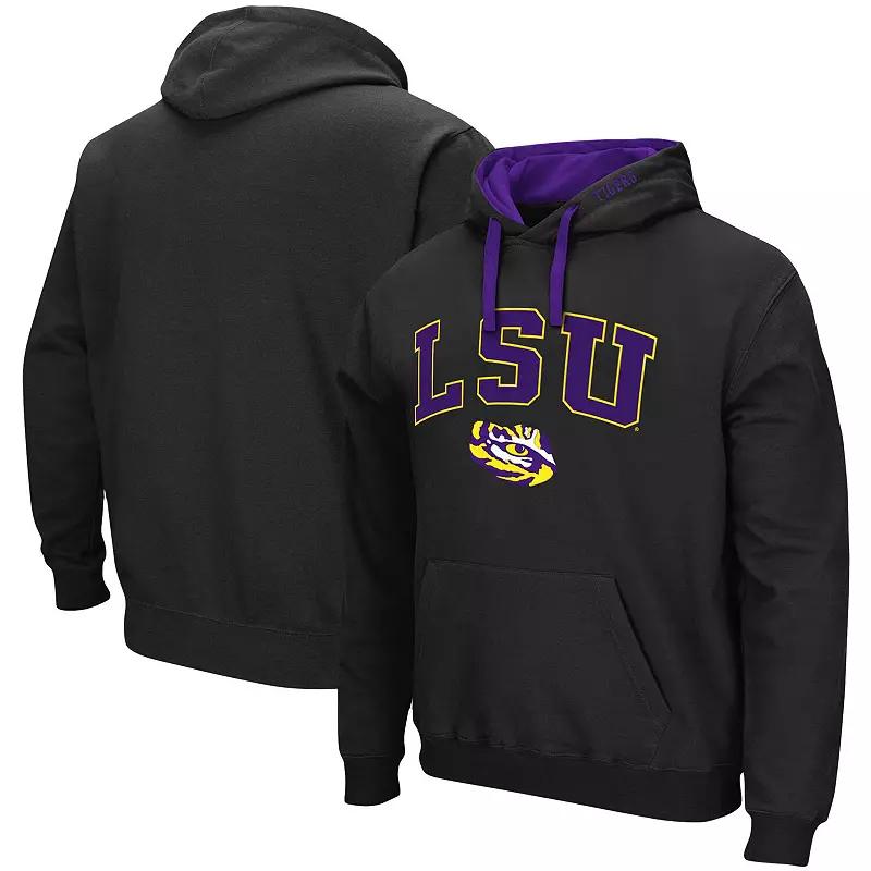 Men's Colosseum Black LSU Tigers Big & Tall Arch & Logo 2.0 Pullover Hoodie,  Product Image