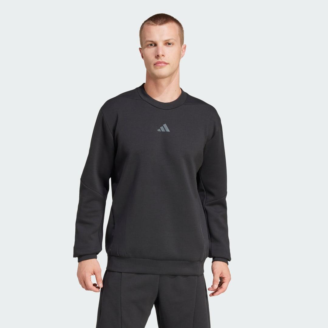 adidas Designed for Training Crew Sweatshirt Beige M Mens Product Image