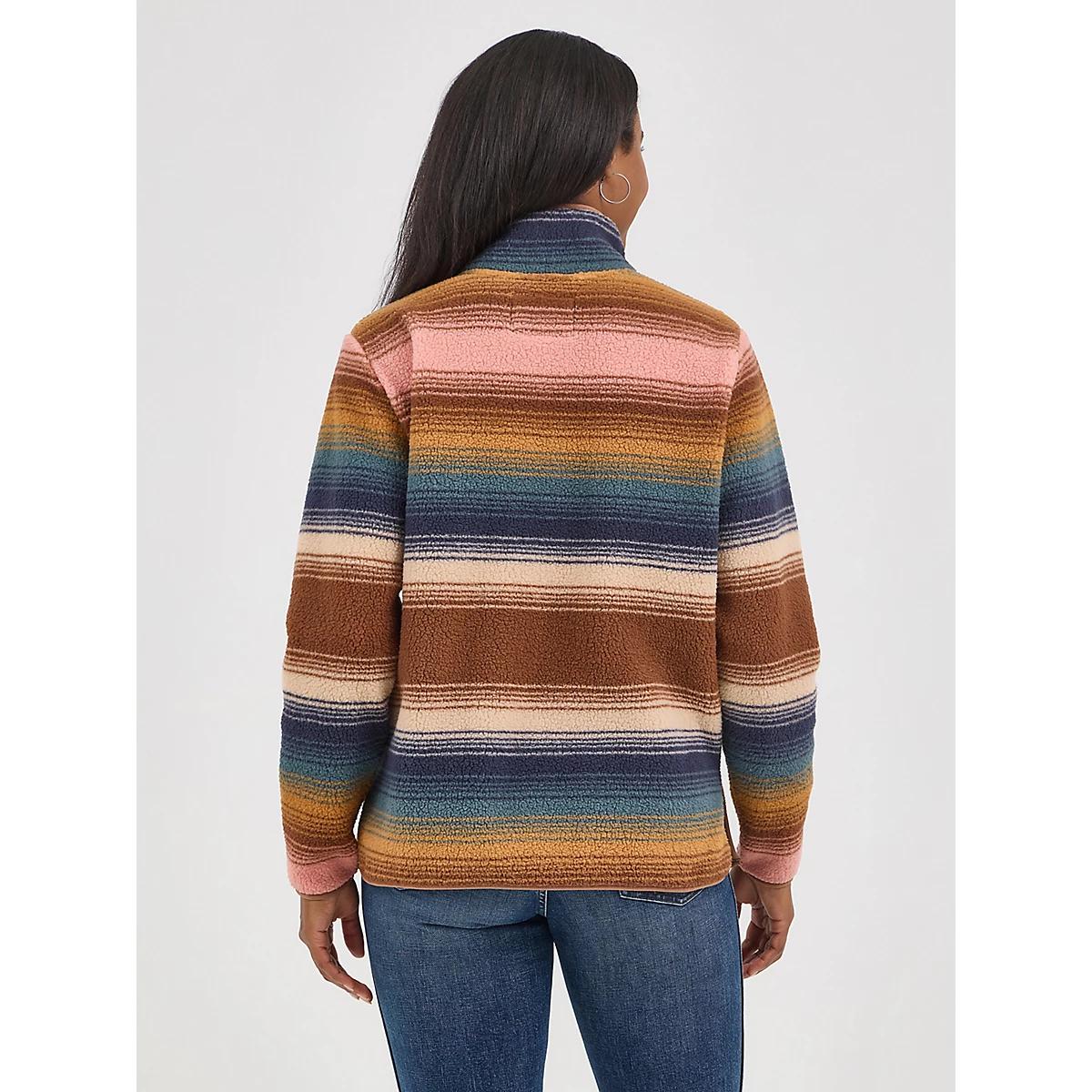 Women's Wrangler Retro® Quarter-Zip Sherpa Pullover in Sunset Stripe Product Image