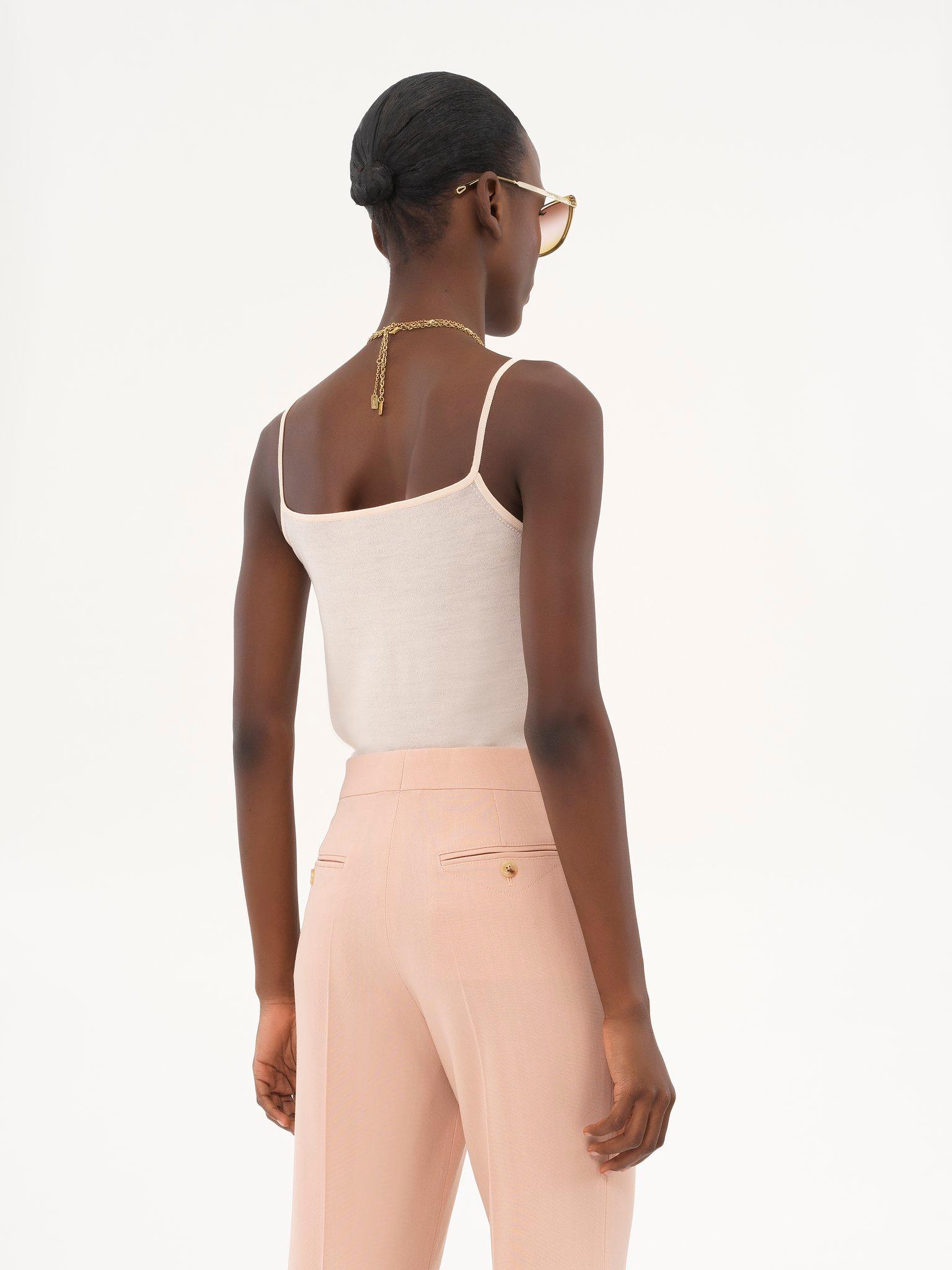 Thin-strap tank top in superfine wool knit  Product Image