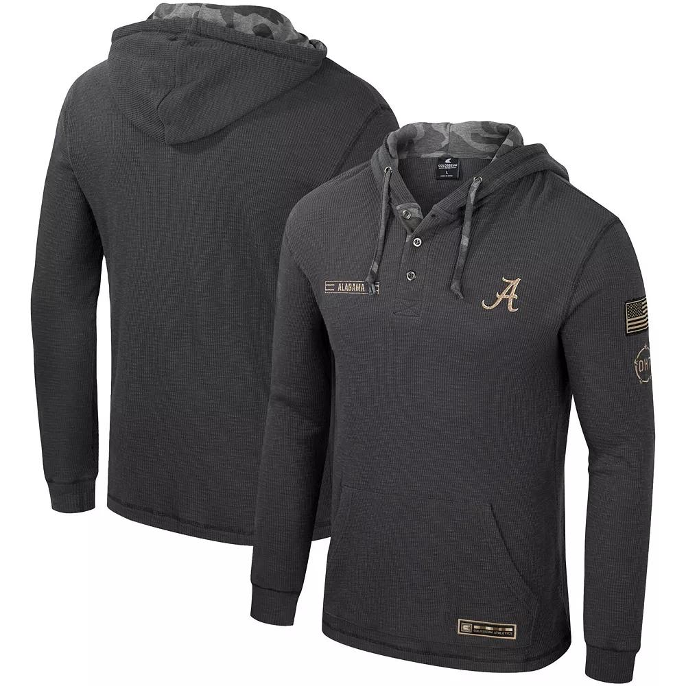 Men's Colosseum Charcoal Alabama Crimson Tide OHT Military Appreciation Henley Pullover Hoodie, Size: Medium Product Image