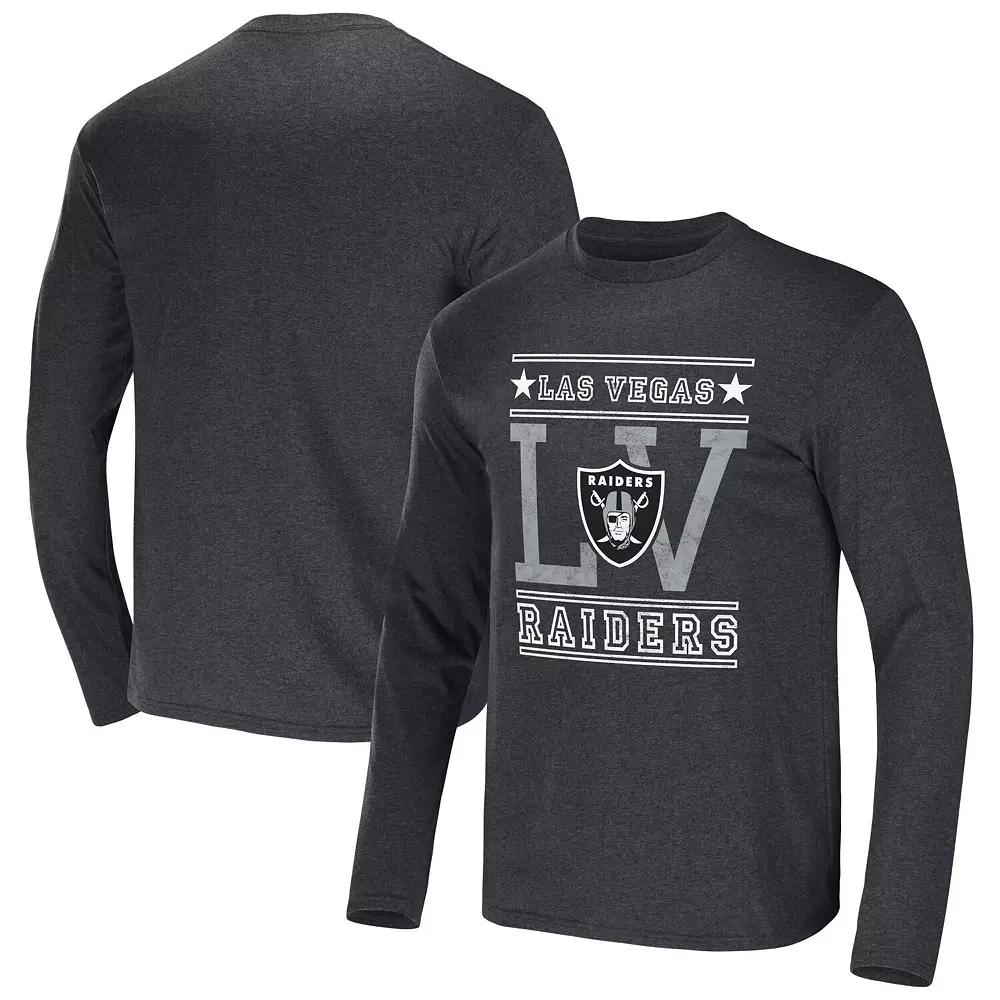 Men's NFL x Darius Rucker Collection by Fanatics Heathered Charcoal Las Vegas Raiders Long Sleeve T-Shirt, Size: Medium, Lvr Charco Product Image