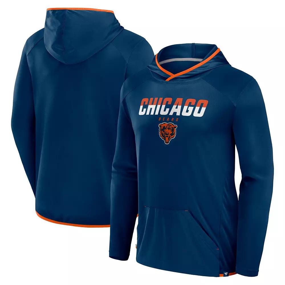 Men's Fanatics Navy Chicago Bears Transitional Defender Hoodie Long Sleeve T-Shirt,  Product Image