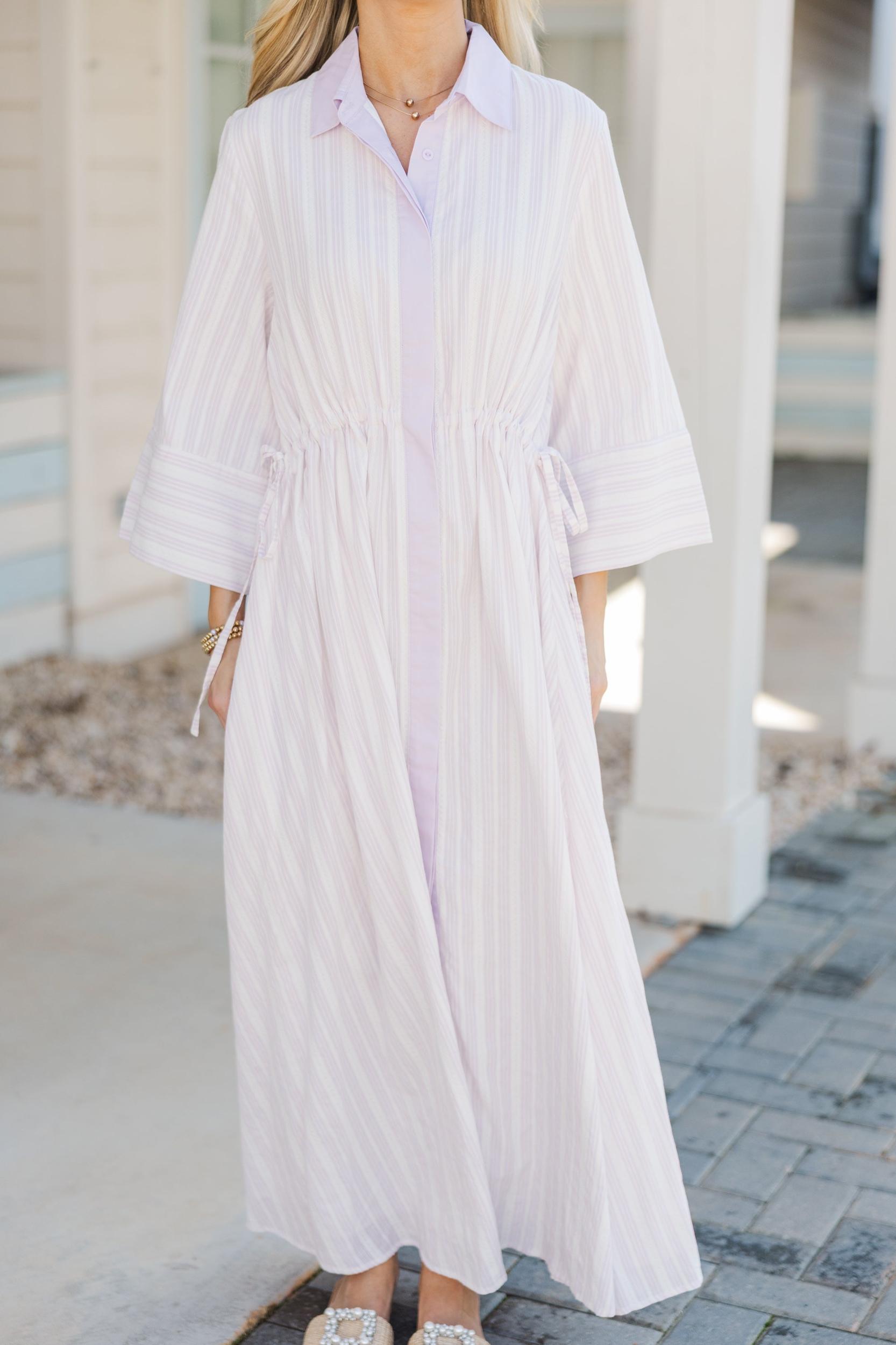 Feeling So Nice Lavender Striped Maxi Dress Female Product Image