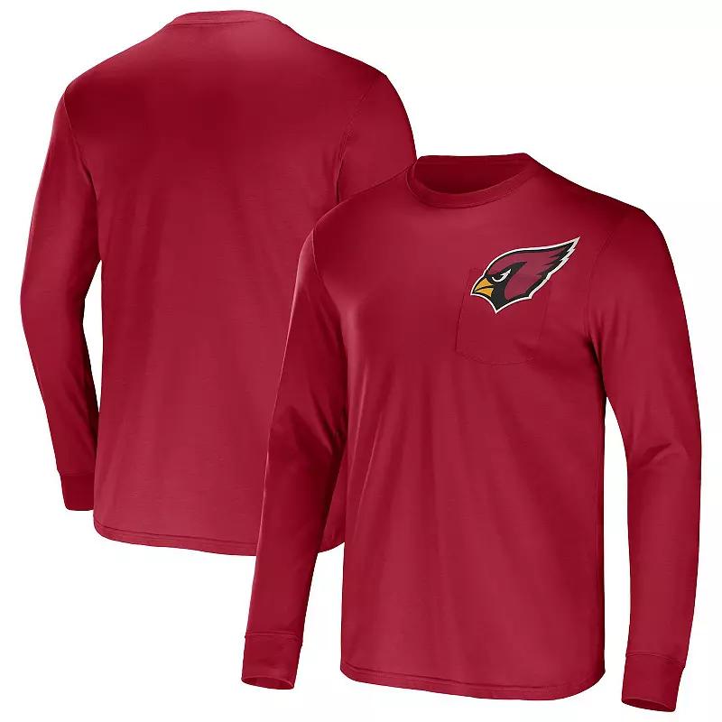 Men's NFL x Darius Rucker Collection by Fanatics Cardinal Arizona Cardinals Team Long Sleeve Pocket T-Shirt,  Product Image