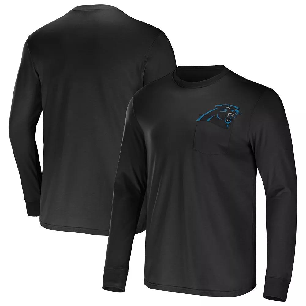 Men's NFL x Darius Rucker Collection by Fanatics Black Carolina Panthers Team Long Sleeve Pocket T-Shirt,  Product Image
