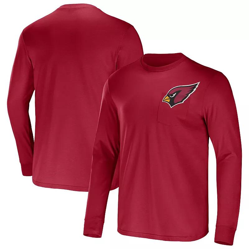 Men's NFL x Darius Rucker Collection by Fanatics Cardinal Arizona Cardinals Team Long Sleeve Pocket T-Shirt,  Product Image