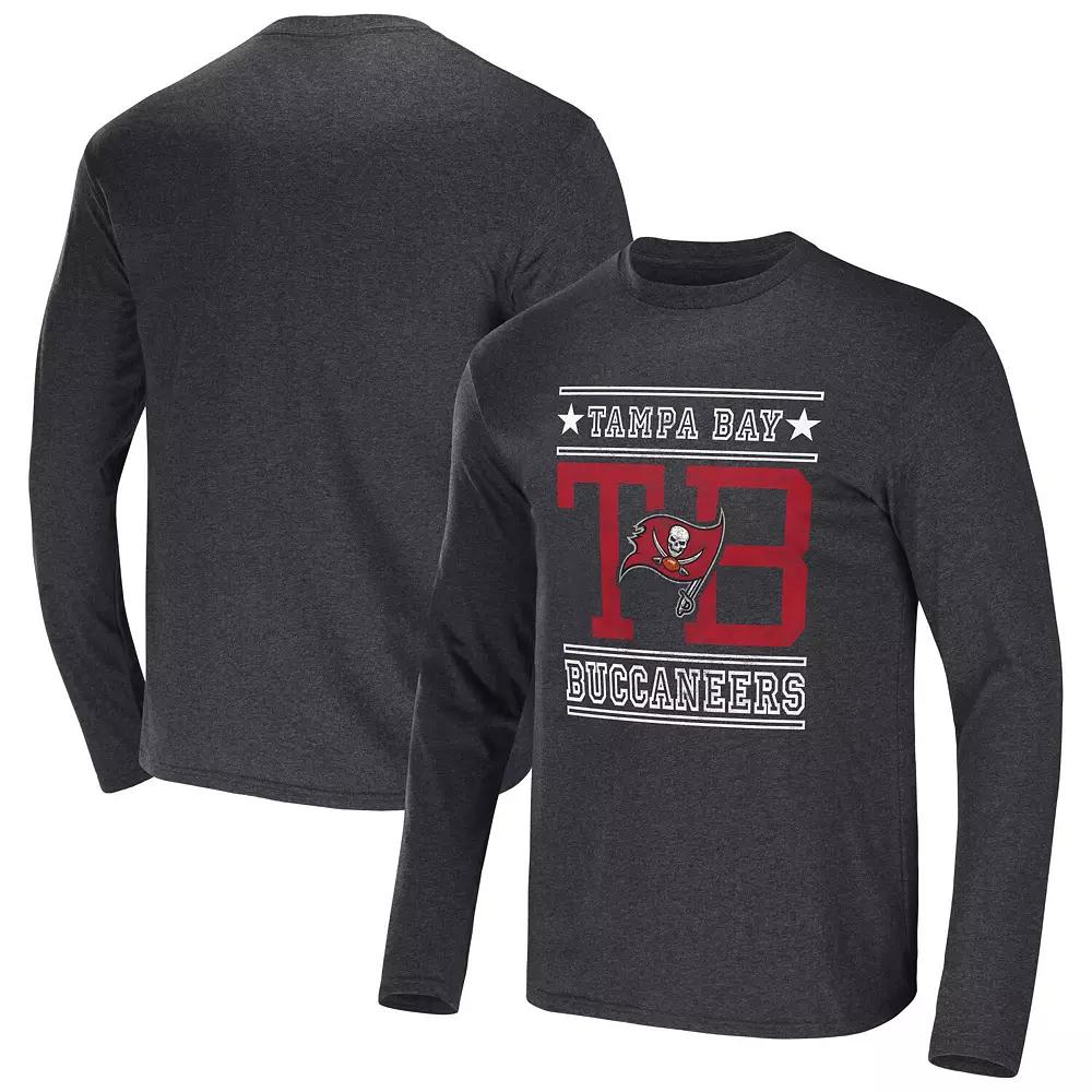 Men's NFL x Darius Rucker Collection by Fanatics Heathered Charcoal Tampa Bay Buccaneers Long Sleeve T-Shirt,  Product Image