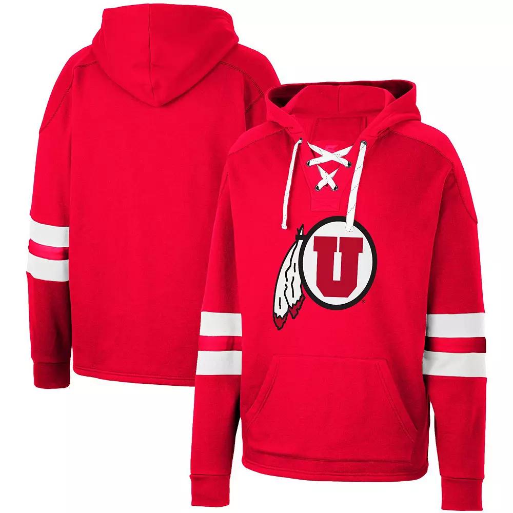 Men's Colosseum Red Utah Utes Lace-Up 4.0 Pullover Hoodie,  Product Image