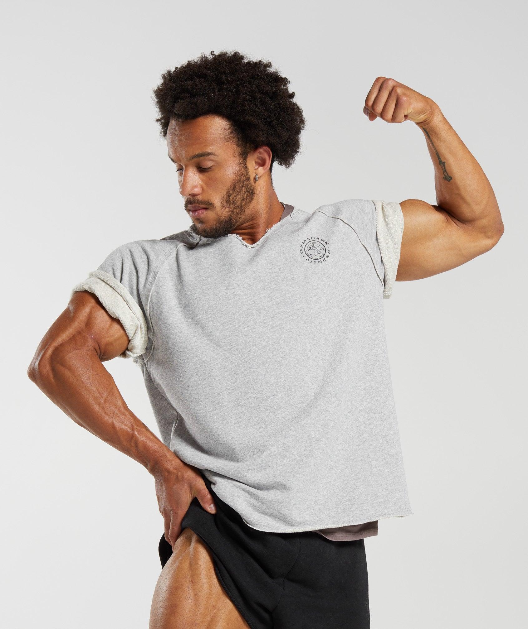 Gymshark Legacy Rag Top - Light Grey Marl Male Product Image