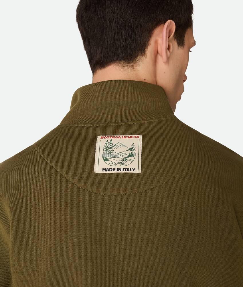 Men's Cotton Fleece Zip Sweatshirt in Pine green Product Image