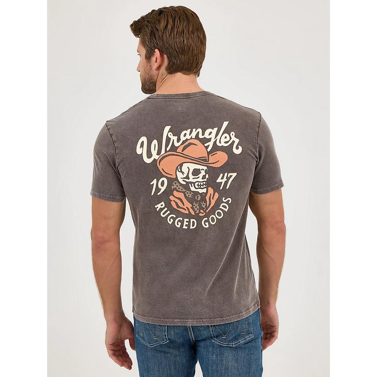Men's Wrangler Mineral Wash Back Graphic T-Shirt in Ganache Product Image