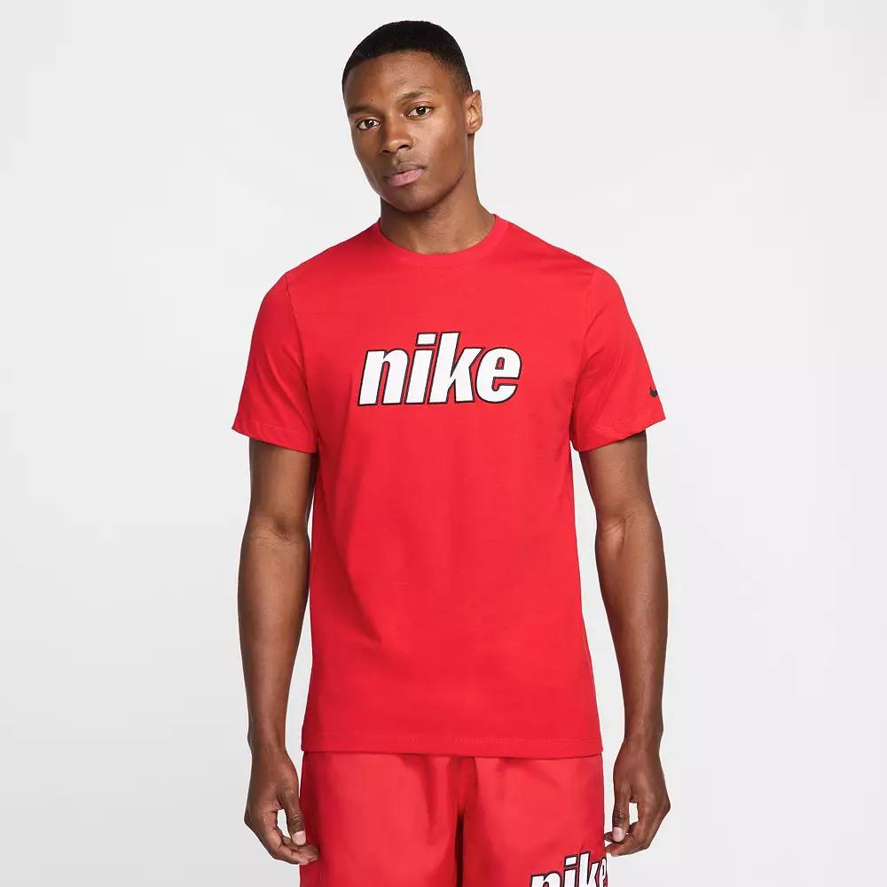 Men's Nike Crew Block 2.0 Graphic Tee, Size: Medium, University Red White Product Image