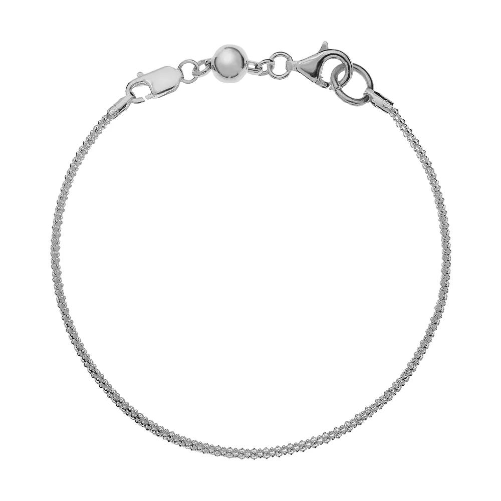 Individuality Beads Sterling Silver Wheat Chain Bracelet, Women's Product Image
