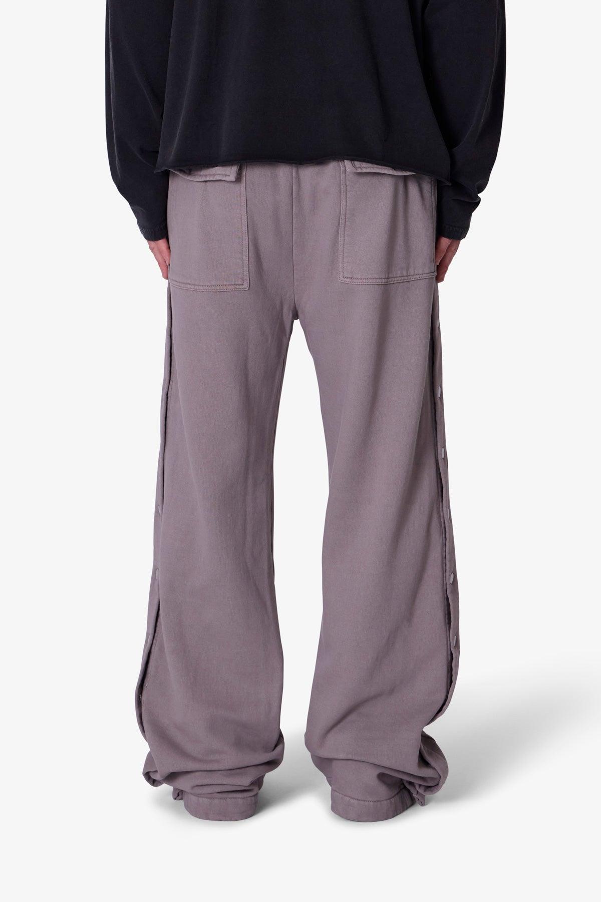 Side Snap Fleece Pants - Washed Mauve Product Image